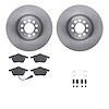 6512-74283 Brake Rotors w/5000 Advanced Brake Pads Kit with Hardware, 2003-2006 Audi/Volkswagen, Position: Front - image 1