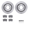 6512-74303 Brake Rotors w/5000 Advanced Brake Pads Kit with Hardware, 1999-2004 Audi/Volkswagen, Position: Rear - image 1