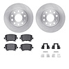 6512-74310 Brake Rotors w/5000 Advanced Brake Pads Kit with Hardware, 2005-2013 Audi/Volkswagen, Position: Rear - image 1