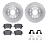 6512-74311 Brake Rotors w/5000 Advanced Brake Pads Kit with Hardware, 2005-2010 Audi/Volkswagen, Position: Rear - image 1