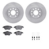 6512-74316 Brake Rotors w/5000 Advanced Brake Pads Kit with Hardware, 2005-2013 Audi/Volkswagen, Position: Front - image 1