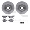 6512-74325 Brake Rotors w/5000 Advanced Brake Pads Kit with Hardware, 2006-2011 Audi/Volkswagen, Position: Front - image 1