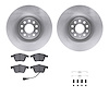 6512-74326 Brake Rotors w/5000 Advanced Brake Pads Kit with Hardware, 2008-2013 Audi/Volkswagen, Position: Front - image 1