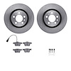 6512-74333 Brake Rotors w/5000 Advanced Brake Pads Kit with Hardware, Fits Select Audi/Volkswagen, Position: Rear - image 1