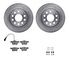 6512-74356 Brake Rotors w/5000 Advanced Brake Pads Kit with Hardware, 2017-2019 Audi/Volkswagen, Position: Rear - image 1