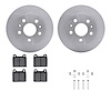 6512-74392 Brake Rotors w/5000 Advanced Brake Pads Kit with Hardware, 1972-1972 Audi/Volkswagen, Position: Front - image 1