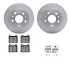 6512-74393 Brake Rotors w/5000 Advanced Brake Pads Kit with Hardware, 1973-1978 Audi/Volkswagen, Position: Front - image 1