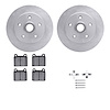 6512-74400 Brake Rotors w/5000 Advanced Brake Pads Kit with Hardware, 1979-1985 Audi/Volkswagen, Position: Front - image 1
