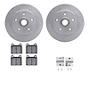 6512-74401 Brake Rotors w/5000 Advanced Brake Pads Kit with Hardware, 1979-1985 Audi/Volkswagen, Position: Front
