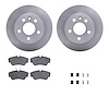 6512-74406 Brake Rotors w/5000 Advanced Brake Pads Kit with Hardware, 1992-1995 Audi/Volkswagen, Position: Front - image 1