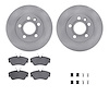 6512-74409 Brake Rotors w/5000 Advanced Brake Pads Kit with Hardware, 1996-1999 Audi/Volkswagen, Position: Front - image 1