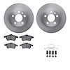 6512-74415 Brake Rotors w/5000 Advanced Brake Pads Kit with Hardware, 1996-1996 Audi/Volkswagen, Position: Front - image 1