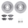 6512-74452 Brake Rotors w/5000 Advanced Brake Pads Kit with Hardware, 2005-2015 Audi/Volkswagen, Position: Front - image 1