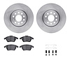 6512-74454 Brake Rotors w/5000 Advanced Brake Pads Kit with Hardware, 2005-2018 Audi/Volkswagen, Position: Front - image 1