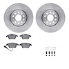6512-74455 Brake Rotors w/5000 Advanced Brake Pads Kit with Hardware, 2009-2013 Audi/Volkswagen, Position: Front - image 1