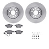 6512-74456 Brake Rotors w/5000 Advanced Brake Pads Kit with Hardware, 2012-2020 Audi/Volkswagen, Position: Front - image 1