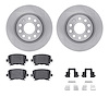 6512-74471 Brake Rotors w/5000 Advanced Brake Pads Kit with Hardware, 2005-2018 Audi/Volkswagen, Position: Rear - image 1