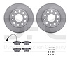 6512-74488 Brake Rotors w/5000 Advanced Brake Pads Kit with Hardware, Fits Select Audi/Volkswagen, Position: Rear - image 1