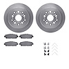 6512-75040 Brake Rotors w/5000 Advanced Brake Pads Kit with Hardware, 1990-1992 Lexus/Toyota/Scion, Position: Rear - image 1