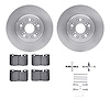 6512-75070 Brake Rotors w/5000 Advanced Brake Pads Kit with Hardware, 1995-2000 Lexus/Toyota/Scion, Position: Front - image 1