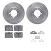 6512-76099 Brake Rotors w/5000 Advanced Brake Pads Kit with Hardware, 1975-1979 Lexus/Toyota/Scion, Position: Front - image 1
