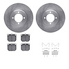 6512-76114 Brake Rotors w/5000 Advanced Brake Pads Kit with Hardware, 1972-1972 Lexus/Toyota/Scion, Position: Front - image 1