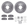 6512-76118 Brake Rotors w/5000 Advanced Brake Pads Kit with Hardware, 1970-1979 Lexus/Toyota/Scion, Position: Front - image 1