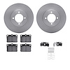 6512-76126 Brake Rotors w/5000 Advanced Brake Pads Kit with Hardware, 1980-1980 Lexus/Toyota/Scion, Position: Front - image 1