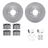 6512-76127 Brake Rotors w/5000 Advanced Brake Pads Kit with Hardware, 1981-1983 Lexus/Toyota/Scion, Position: Front - image 1