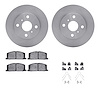 6512-76142 Brake Rotors w/5000 Advanced Brake Pads Kit with Hardware, 1990-1991 Lexus/Toyota/Scion, Position: Front - image 1