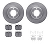 6512-76147 Brake Rotors w/5000 Advanced Brake Pads Kit with Hardware, 1972-1982 Lexus/Toyota/Scion, Position: Front - image 1