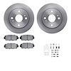 6512-76162 Brake Rotors w/5000 Advanced Brake Pads Kit with Hardware, 1979-1981 Lexus/Toyota/Scion, Position: Rear - image 1