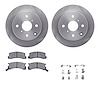 6512-76174 Brake Rotors w/5000 Advanced Brake Pads Kit with Hardware, 1982-1985 Lexus/Toyota/Scion, Position: Rear - image 1