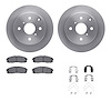 6512-76215 Brake Rotors w/5000 Advanced Brake Pads Kit with Hardware, 1984-1987 Lexus/Toyota/Scion, Position: Rear - image 1