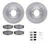 6512-76242 Brake Rotors w/5000 Advanced Brake Pads Kit with Hardware, 1985-1988 Lexus/Toyota/Scion, Position: Front - image 1