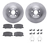 6512-76284 Brake Rotors w/5000 Advanced Brake Pads Kit with Hardware, 1990-1993 Lexus/Toyota/Scion, Position: Front - image 1