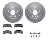 6512-76330 Brake Rotors w/5000 Advanced Brake Pads Kit with Hardware, 1997-1999 Lexus/Toyota/Scion, Position: Rear