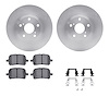 6512-76341 Brake Rotors w/5000 Advanced Brake Pads Kit with Hardware, 1999-2001 Lexus/Toyota/Scion, Position: Front - image 1