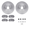 6512-76342 Brake Rotors w/5000 Advanced Brake Pads Kit with Hardware, 2001-2007 Lexus/Toyota/Scion, Position: Front - image 1