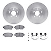 6512-76343 Brake Rotors w/5000 Advanced Brake Pads Kit with Hardware, 2003-2006 Lexus/Toyota/Scion, Position: Front - image 1