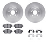 6512-76344 Brake Rotors w/5000 Advanced Brake Pads Kit with Hardware, 2004-2004 Lexus/Toyota/Scion, Position: Front - image 1