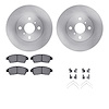 6512-76356 Brake Rotors w/5000 Advanced Brake Pads Kit with Hardware, 1993-1997 Multiple Makes/Models, Position: Front - image 1