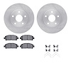 6512-76362 Brake Rotors w/5000 Advanced Brake Pads Kit with Hardware, 1992-1995 Lexus/Toyota/Scion, Position: Front - image 1