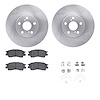 6512-76369 Brake Rotors w/5000 Advanced Brake Pads Kit with Hardware, 1998-1999 Lexus/Toyota/Scion, Position: Front - image 1