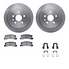6512-76374 Brake Rotors w/5000 Advanced Brake Pads Kit with Hardware, 1994-1995 Lexus/Toyota/Scion, Position: Rear