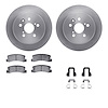 6512-76386 Brake Rotors w/5000 Advanced Brake Pads Kit with Hardware, 1996-1997 Lexus/Toyota/Scion, Position: Rear - image 1