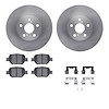 6512-76401 Brake Rotors w/5000 Advanced Brake Pads Kit with Hardware, 2000-2010 Lexus/Toyota/Scion, Position: Front - image 1