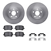 6512-76402 Brake Rotors w/5000 Advanced Brake Pads Kit with Hardware, 2003-2008 Multiple Makes/Models, Position: Front - image 1