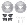 6512-76407 Brake Rotors w/5000 Advanced Brake Pads Kit with Hardware, 2000-2008 Multiple Makes/Models, Position: Rear - image 1