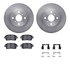 6512-76426 Brake Rotors w/5000 Advanced Brake Pads Kit with Hardware, 2000-2005 Lexus/Toyota/Scion, Position: Front - image 1